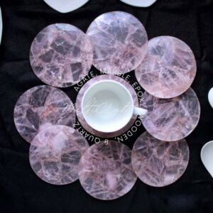 Custom Round Purple Agate Coaster for Luxury Table Decor and Dining Handcrafted Elegance