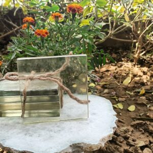 Handmade Rectangle White Resin Coaster for Bar Table Elegant and Functional Design