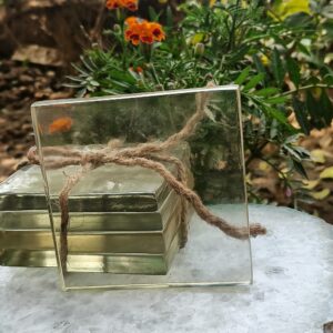 Handmade Rectangle White Resin Coaster for Bar Table Elegant and Functional Design
